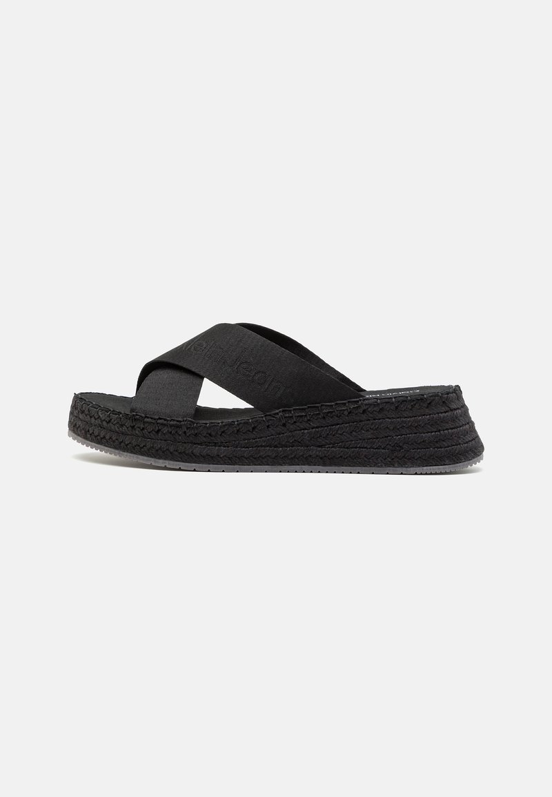 Calvin Klein Jeans SPORTY WEDGE - Ciabattine - triple black