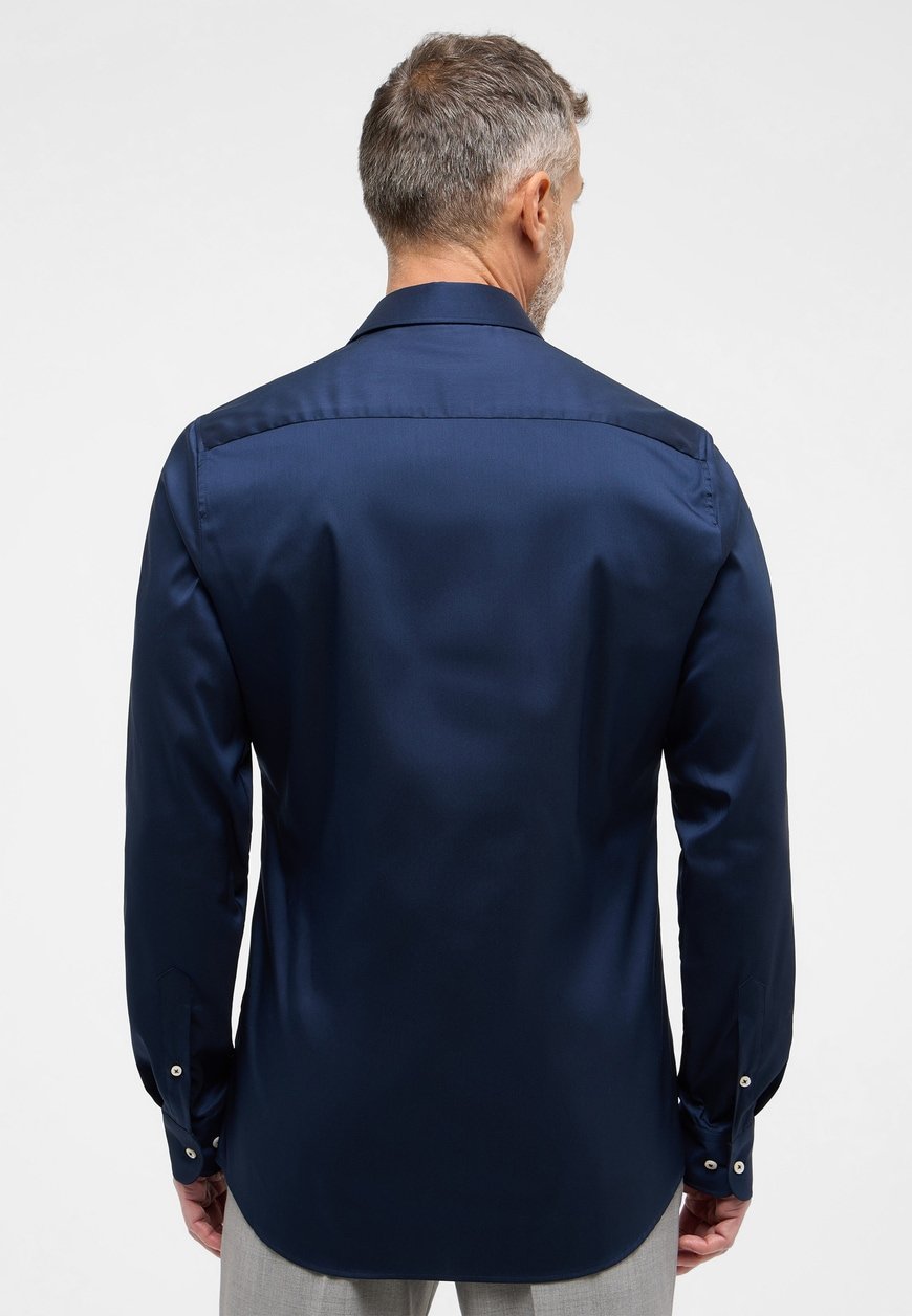 Eterna Performance Shirt - Camicia Uomo Slim Fit Navy Stretch, Maniche Lunghe, Colletto Kent