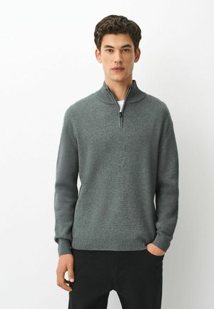 Next, REGULAR FIT - QUARTER ZIP JUMPER - Strickpullover - charcoal grey