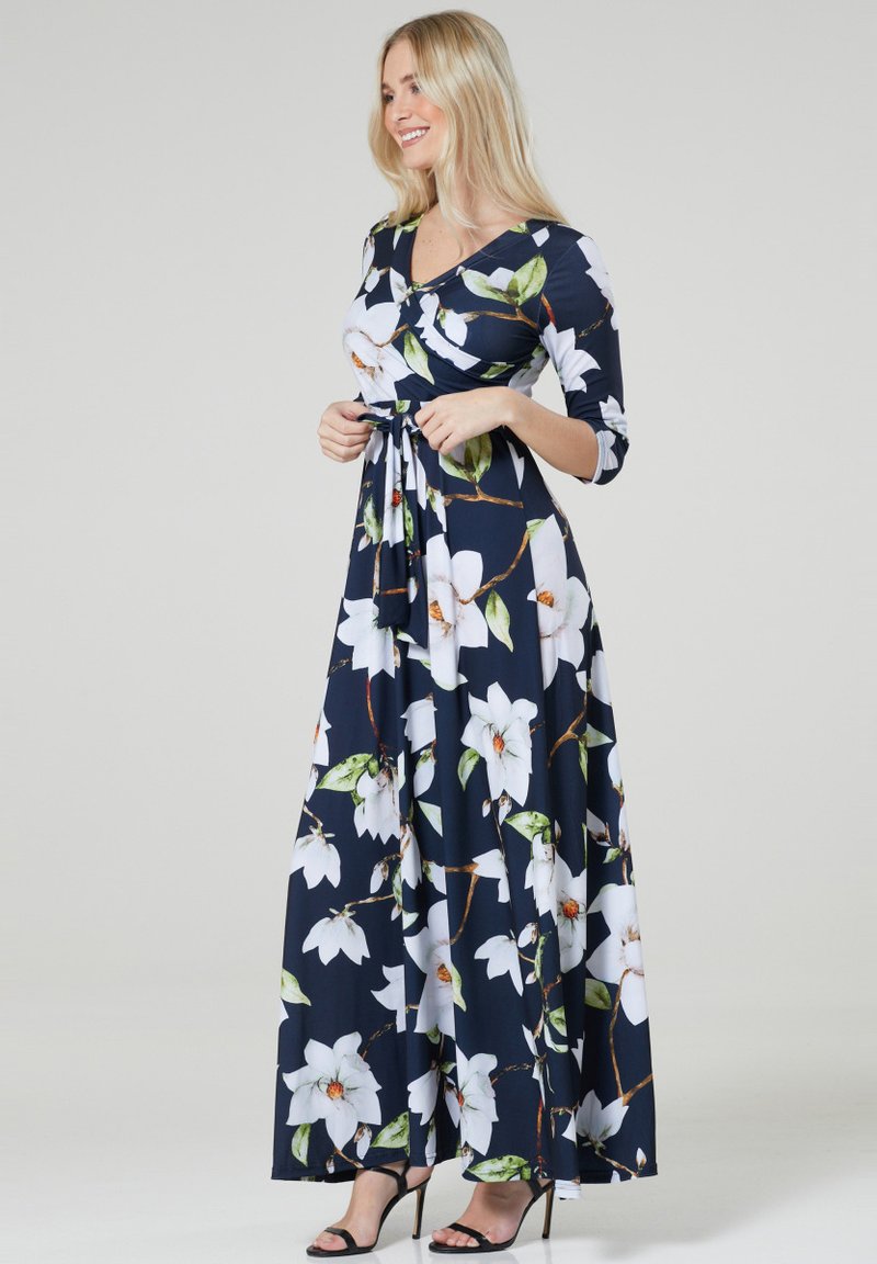 Damen Freizeitkleider | Chelsea Clark Maxikleid dark blue off white green/dunkelblau - KV49485 Damen Freizeitkleider | Chelsea Clark Maxikleid dark blue off white green/dunkelblau - KV49485