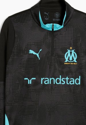 Puma, OM 1/4 ZIP  - Pitkähihainen paita - black-team aqua