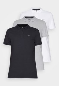 SOLID 3 PACK - Polo - black/grey/white