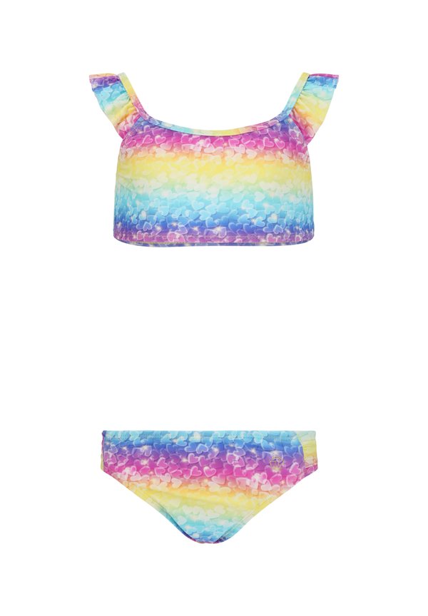 SET - Bikini - print rainbow hearts