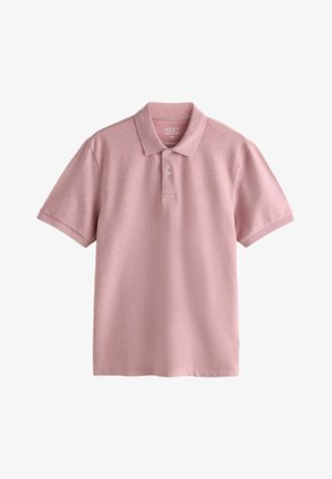 Camisa polo de manga corta para hombre en color rosa medio con tapeta de dos botones y ajuste regular de NEXT.