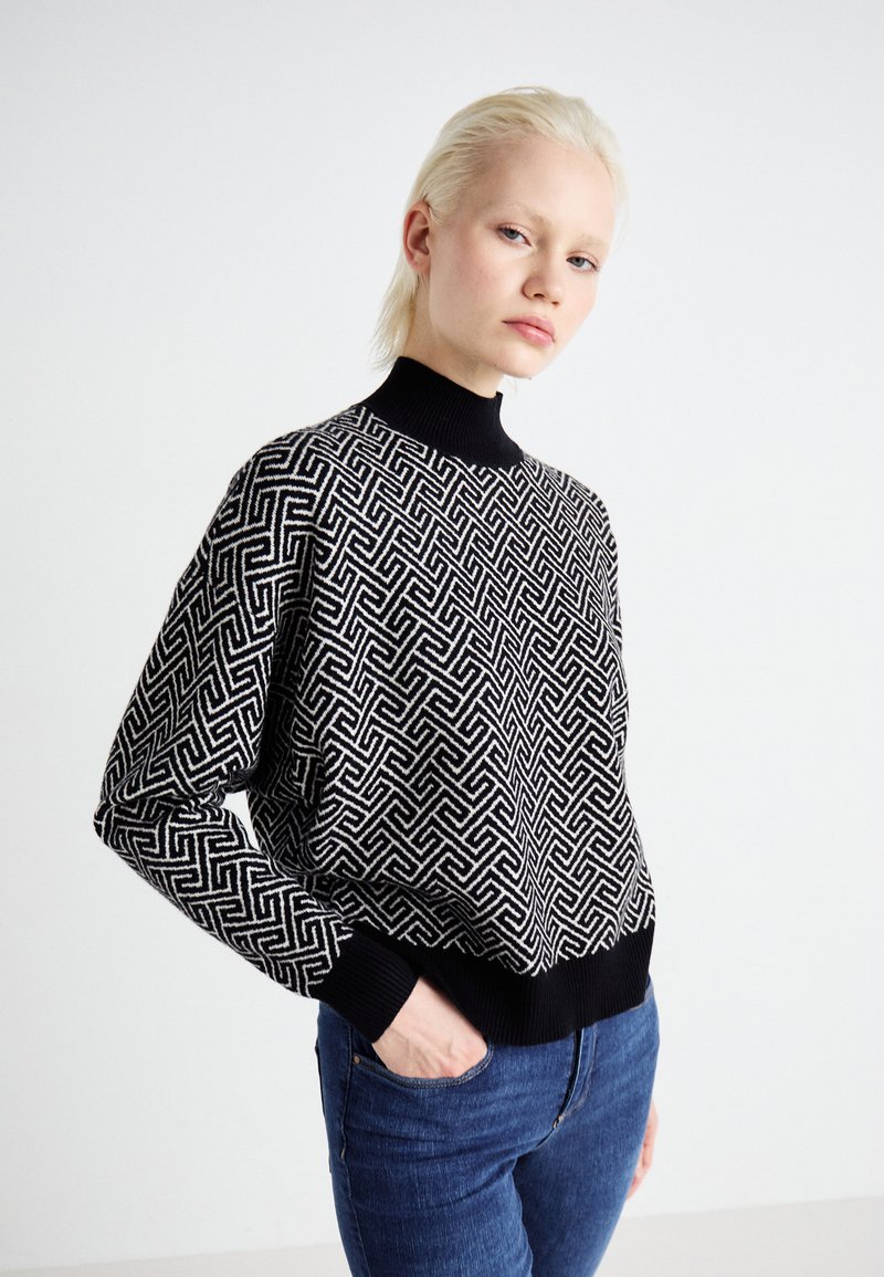 Vero Moda VMARIA ART BATWING HIGHNECK  - Pulóver - black/birch