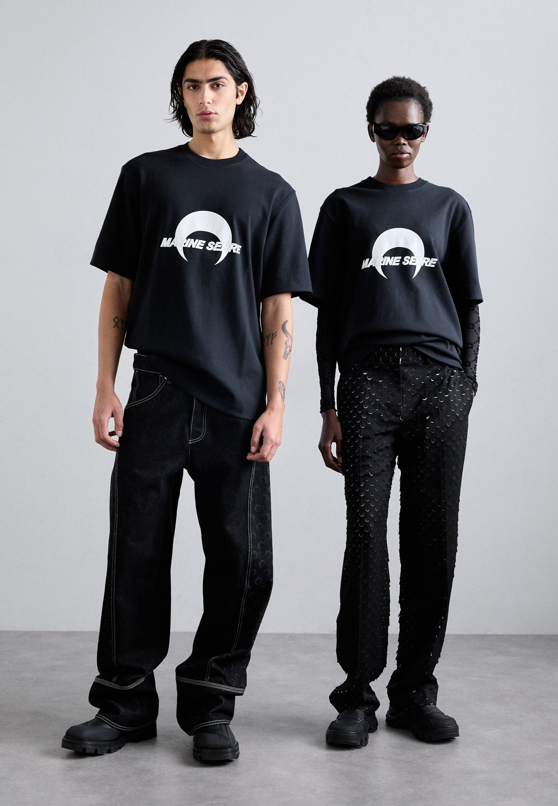 MARINE SERRE LOOSE FIT UNISEX - Print T-shirt - black