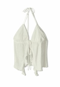 RUFFLED STRAPPY HALTER  - Top - beige