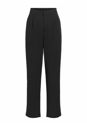 VILA, SLIM-FIT TROUSERS VICLARA HIGH WAIST - Pantalones - black beauty