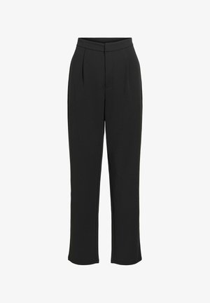 VILA, SLIM-FIT TROUSERS VICLARA HIGH WAIST - Pantalones - black beauty