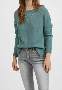 VILA Stickad tröja - dark blue