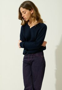 Authentic Cashmere COL V - Trui - navy