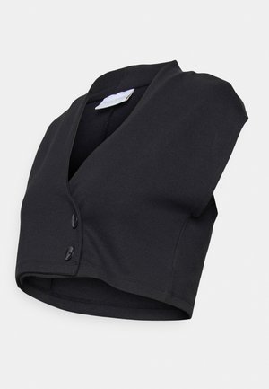 MAMALICIOUS MLLUNA CROPPED BLAZER VEST - Veste - black