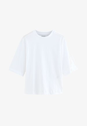 Next, RELAXED BOXY ELBOW LENGTH CREW NECK - Základné tričko - white