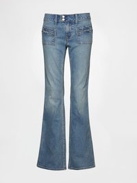 LONG AND LEAN OLVERA ZIP POCKETS - Jean flare - blue denim