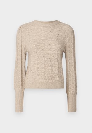 ONLY Petite ONLKATIA PUFF O NECK - Striktrøje - mocha meringue