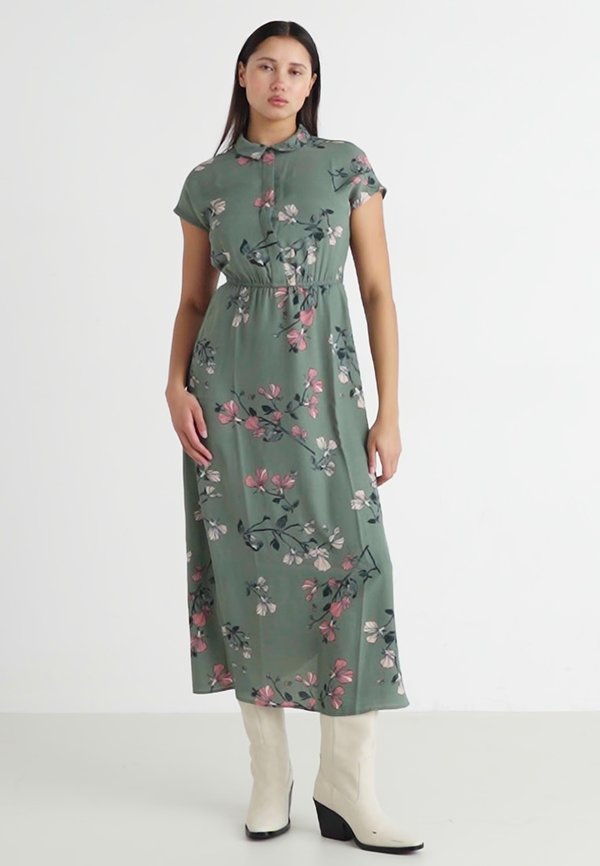 VMNEWHALLIE TIE DRESS - Shirt dress - laurel wreath3