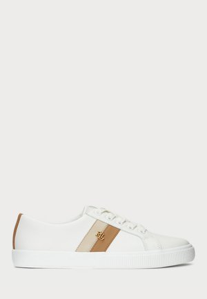 Lauren Ralph Lauren JANSON II LEATHER SNEAKER - Sapatilhas - snow white/explorer sand/buff