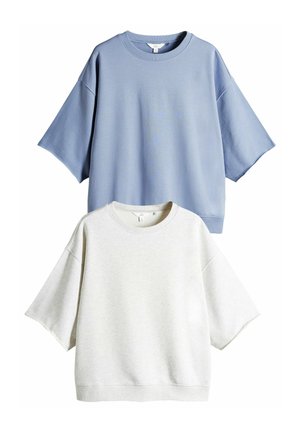 REGULAR FIT - 2 PACK SHORT SLEEVED LOOPBACK SET - Camiseta básica - blue grey