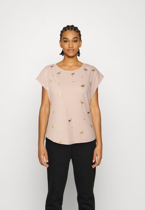 ONLFEATHER - Print T-shirt - rose smoke/gold flamingos