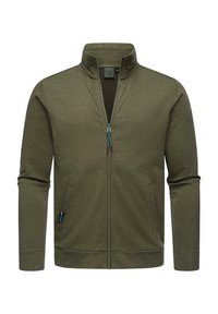 Sweater met rits - dark olive