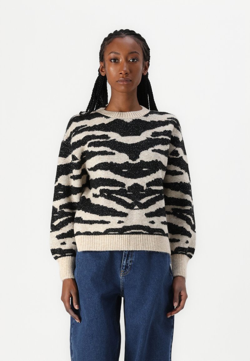 ONLY ONLAMBER O NECK - Pulóver - oatmeal