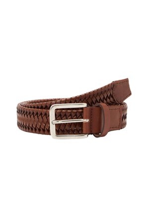 Braided belt - cognac