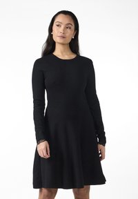 YAS - YASBECCO DRESS - Pletené šaty - black Miniatura obrázku 1