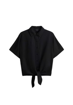 OPUS, BOXY KNOT DETAIL - Hemdbluse - black