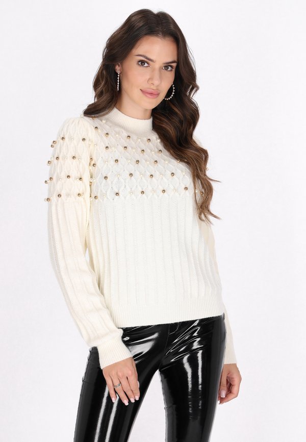 Strickpullover - wollweiss