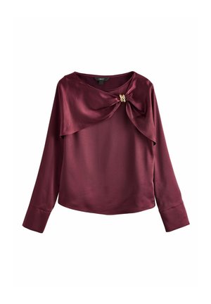 LONG SLEEVE DRAPE WITH HARDWARE - Blouse - burgundy red