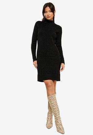Friends Like These CABLE HIGH NECK - Strickkleid - black