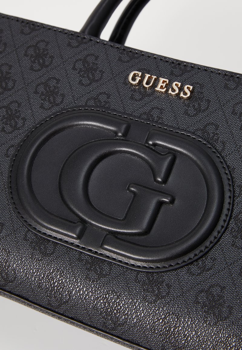 Sac à Main Guess Mietta Small Society - Cuir PU - Noir - Bandoulière Amovible - 31x18x12cm