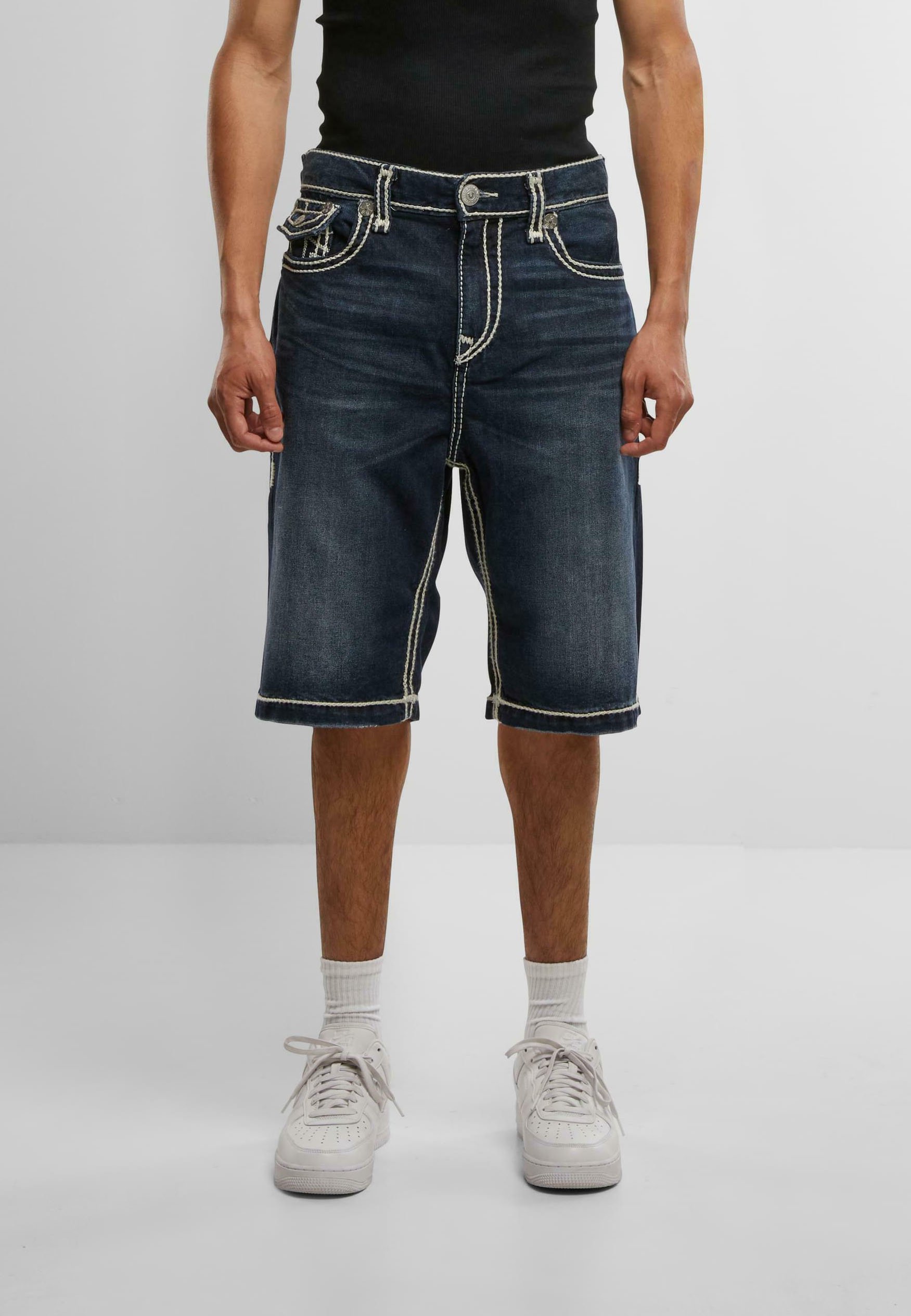 True Religion VINNY ROPE STITCH - Denim shorts - blue - Zalando