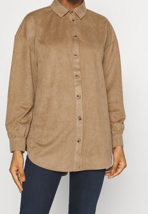 Button-down blouse - tan