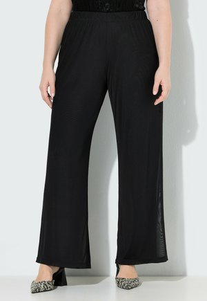 GERADES BEIN DOPPELLAGIG ELASTIKBUND - Pantaloni - black