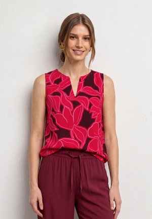 Street One, TOP MIT STRUKTURMIX UND PRINT - Blouse - salsa red