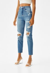 Bershka Jeans Slim Fit - dark-blue denim