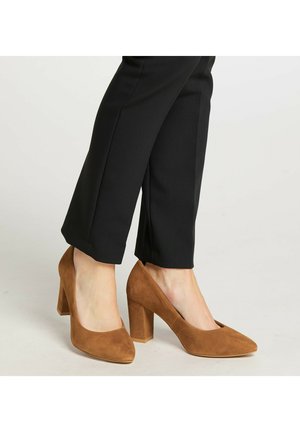 Højhælede pumps - cognac