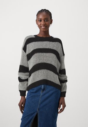 Noisy May, NMLOLA - Strickpullover - black/ghost grey