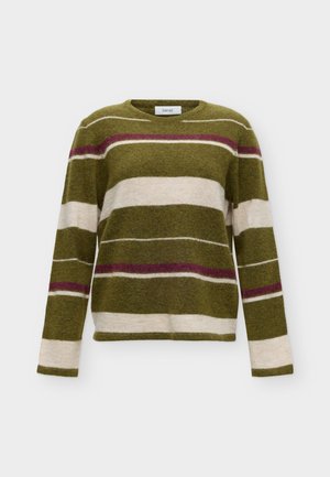 Selected, SLWLULU NEW LS KNIT O-NECK NOOS - Jumper - fir green/tawny port/birch