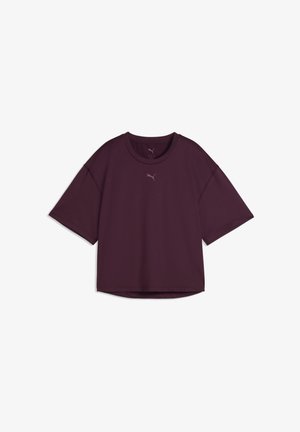 Puma, W CLOUDSPUN RELAXED TEE - T-shirt de sport - ruby noir heather