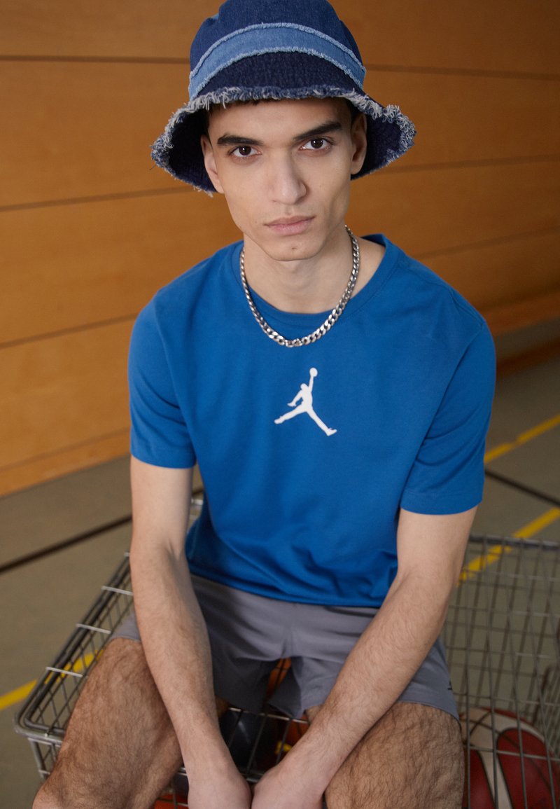 Jordan JUMPMAN SHORT SLEEVE CREW - Sportfelső - industrial blue/sail