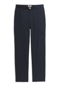 Marine cargobroek gemaakt van zachte, rekbare stof met een slim fit, voorzien van meerdere zakken en een riemlus voor een verstelbare pasvorm.