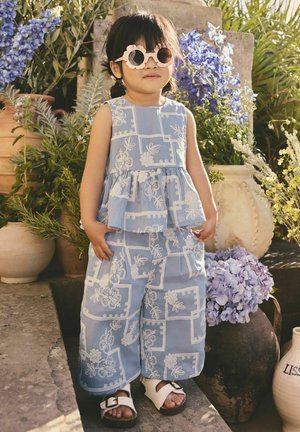 Next, REGULAR FIT - SET  - Broek - blue ecru embroidered