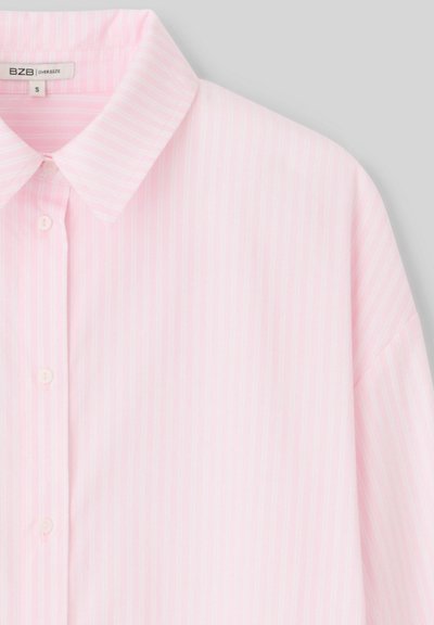 Chemisier MISE AU GREEN Taille XL - Rose Rayé Jaune - Manches Longues - Coton - Occasion Très Bon état