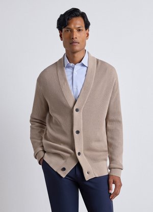 Calliope, MAGLIA TINTA UNITA - Cardigan - beige scuro