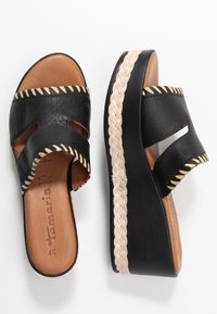 Tamaris Heeled mules - black/natural