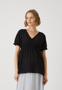 Vero Moda Maternity VMMULRIKKE BRODERIE ANGLAIS - Bluse - black