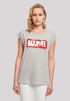 MARVEL SPRAY LOGO - Print T-shirt - heather grey