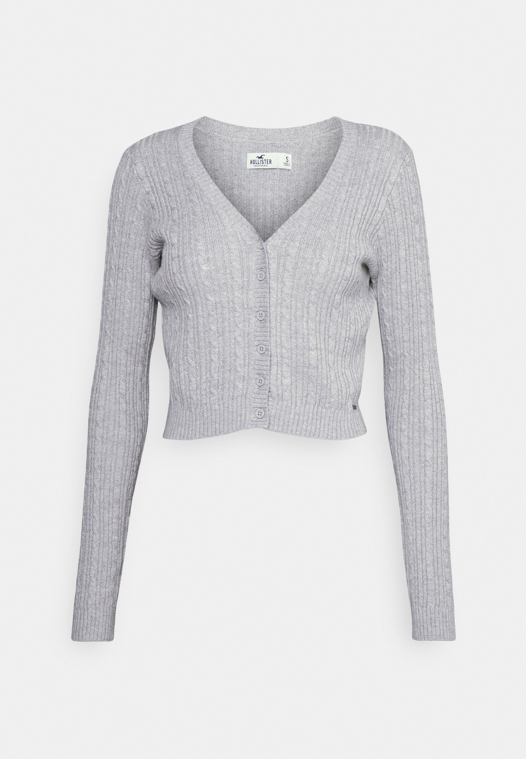 ASIA CROP - Cardigan - grey cable 